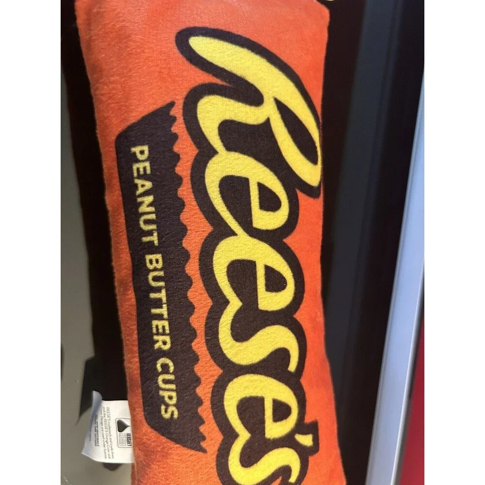 Reese's Peanut Butter Candy Themed Dog Crinkle Chew Toy Squeaker  NEW